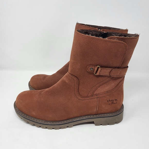 Cougar Shoes - Storm By Cougar Hettie Leather Mid Calf Boot Bootie Brown Size 9 New